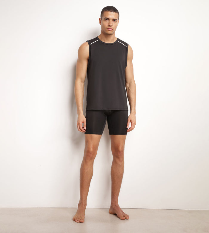 Dim Boxer Long Homme En Microfibre Et Mesh Noir Dim Move