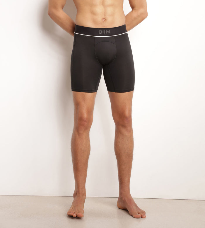 dim Boxer long homme en microfibre et mesh Noir Dim Move