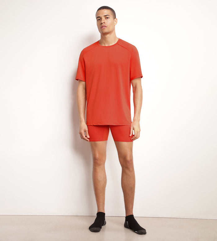 Dim Boxer Long Homme En Microfibre Et Mesh Rouge Dim Move