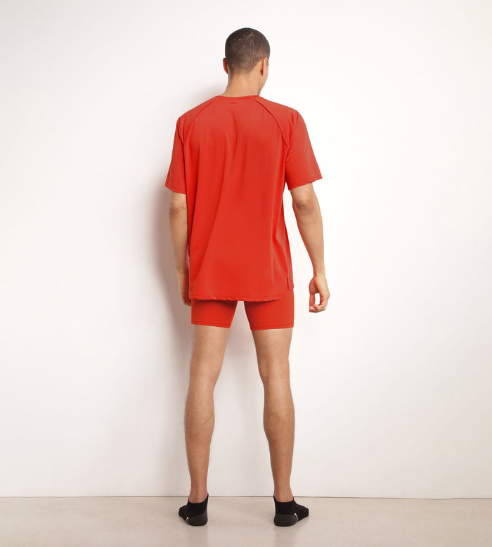 Dim Boxer Long Homme En Microfibre Et Mesh Rouge Dim Move