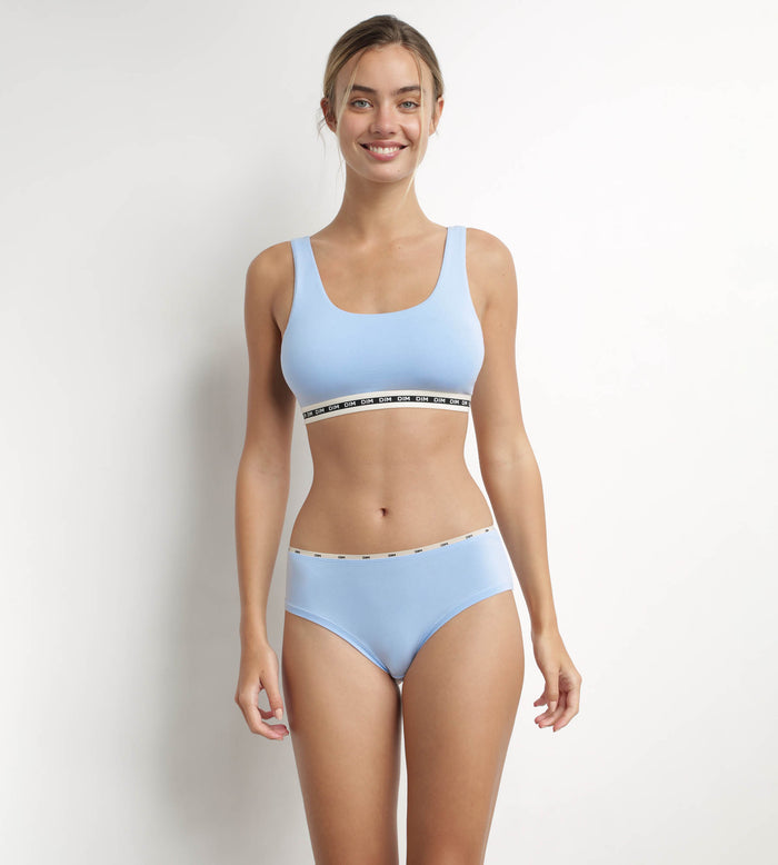 Dim Brassière Femme En Coton Modal Bleu Azur Dim Icons Essentiel