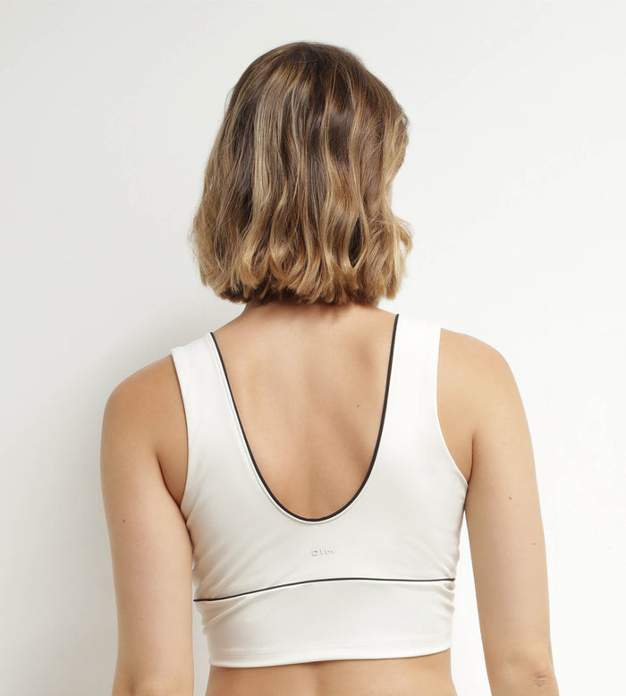 Dim Brassière Longue En Microfibre Sculptante Écru Dim Move