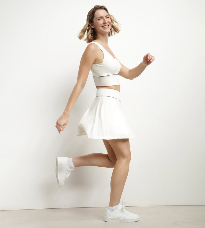 Dim Brassière Longue En Microfibre Sculptante Écru Dim Move