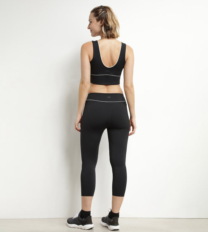Dim Brassière Longue En Microfibre Sculptante Noire Dim Move