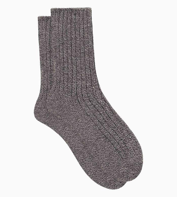 Dim Chaussettes Femme En Maille Côtelée Unie Gris Chiné Dim Bambou