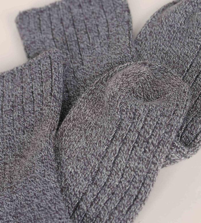Dim Chaussettes Femme En Maille Côtelée Unie Gris Chiné Dim Bambou