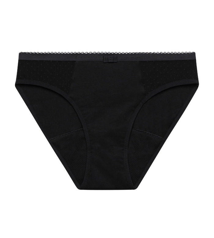 Dim Culotte De Règle Lavable En Coton Bio Flux Moyen Noir Dim Protect