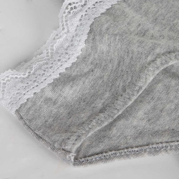 Dim Culotte Fille Coton Stretch à Ceinture Dentelle Gris Chiné Dim Trendy