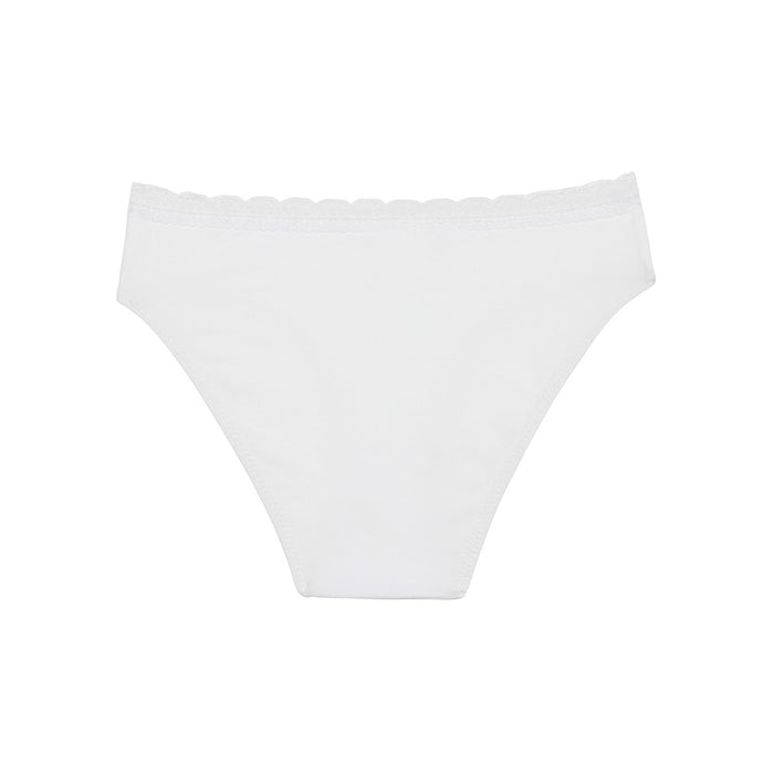 Dim Culotte Fille En Coton Stretch à Ceinture Dentelle Blanc Dim Trendy