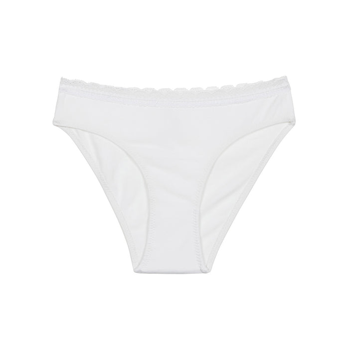 dim Culotte fille en coton stretch à ceinture dentelle Blanc Dim trendy