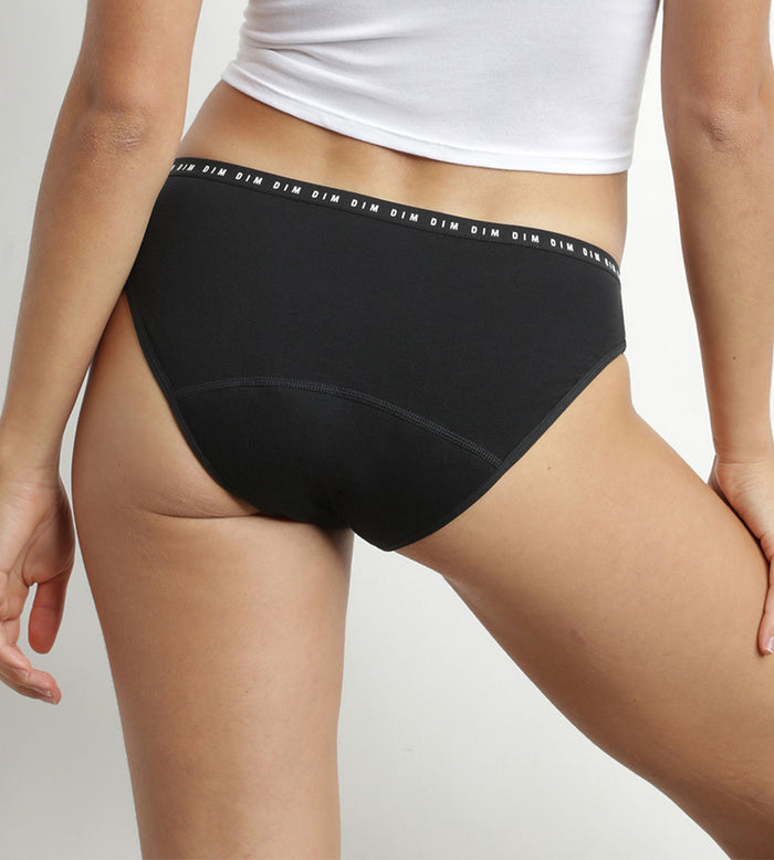 Dim Culotte Menstruelle Lavable En Coton Bio Noir Flux Moyen Dim Protect