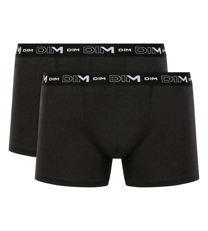 Dim Lot De 2 Boxers Noirs Pour Homme Coton Stretch