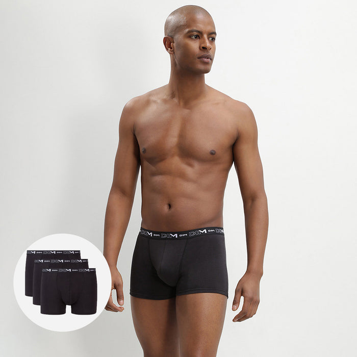 dim Lot de 3 boxers noir Homme en coton stretch