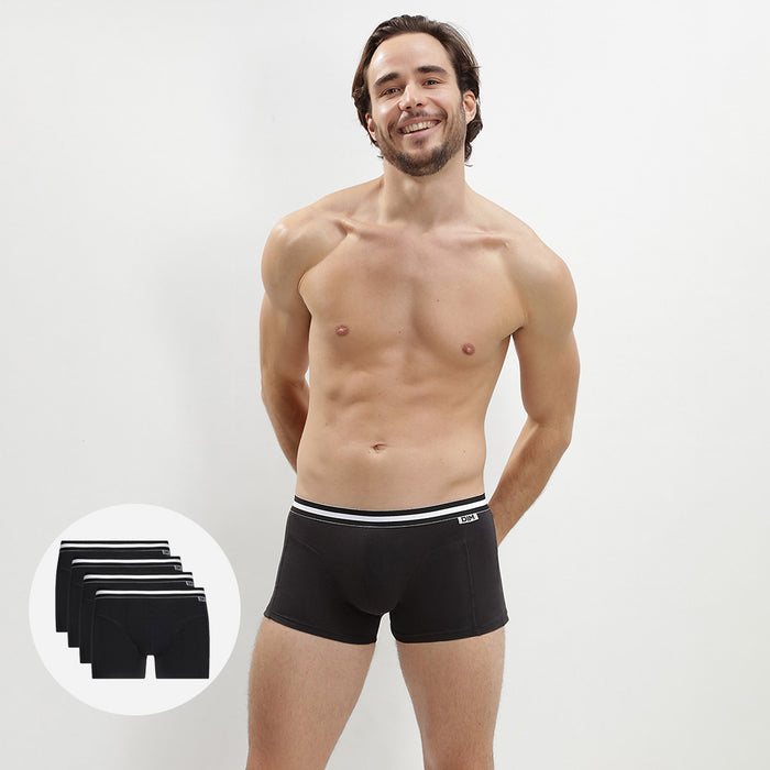 dim Lot de 4 boxers noirs ECODIM Coton