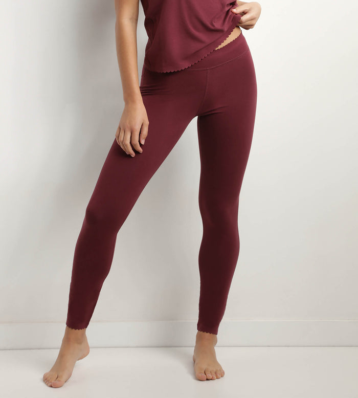 dim Legging femme opaque en coton stretch Rubis Foncé Body Touch Easy