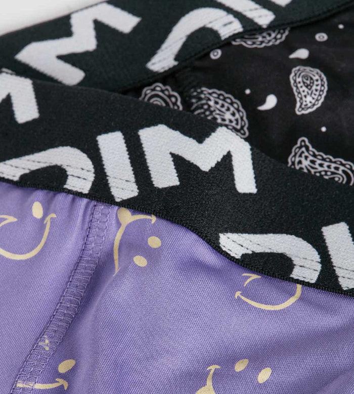Dim Lot De 2 Boxers Garçons En Microfibre Recyclée Motif Smiley Dim Micro