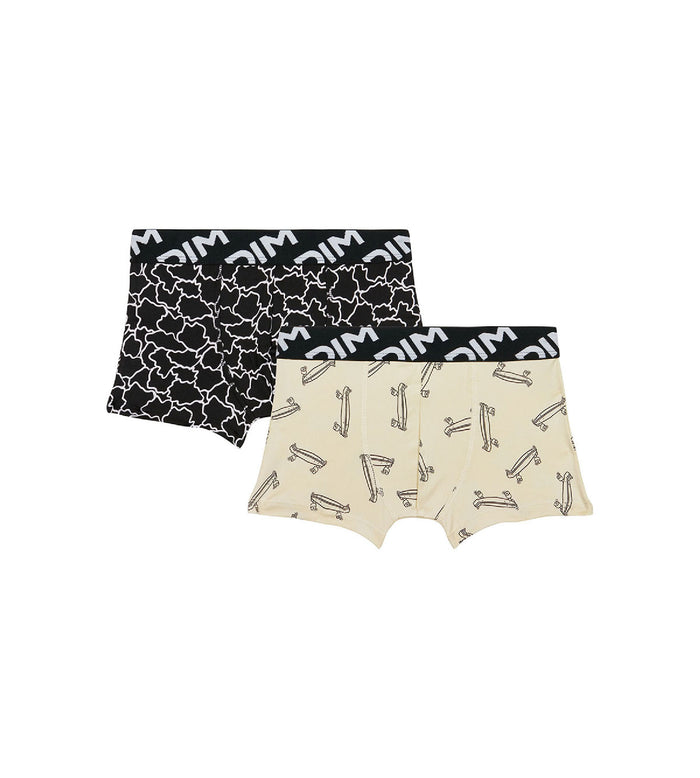 dim Lot de 2 boxers garçons en microfibre recyclée motif skate Dim Micro