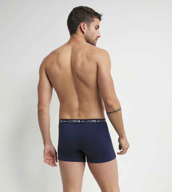 Dim Lot De 2 Boxers Homme Bleu Rouge Ceinture Graphique Dim Coton Stretch