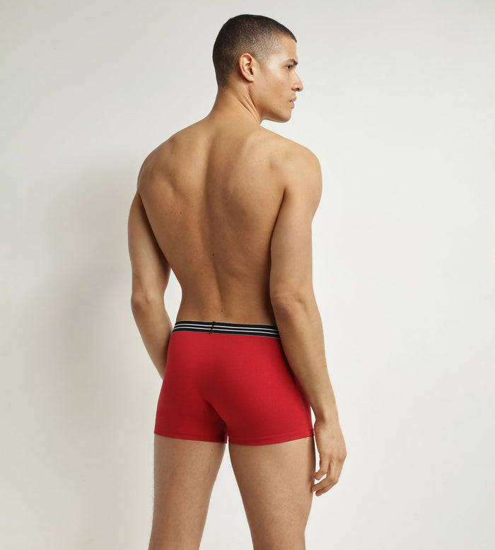 Dim Lot De 2 Boxers Homme En Coton Stretch Rouge Carmin Noir EcoDim