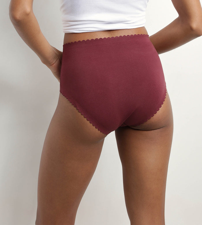 Dim Lot De 2 Culottes Hautes En Coton Stretch Rose Rubis Body Touch Easy