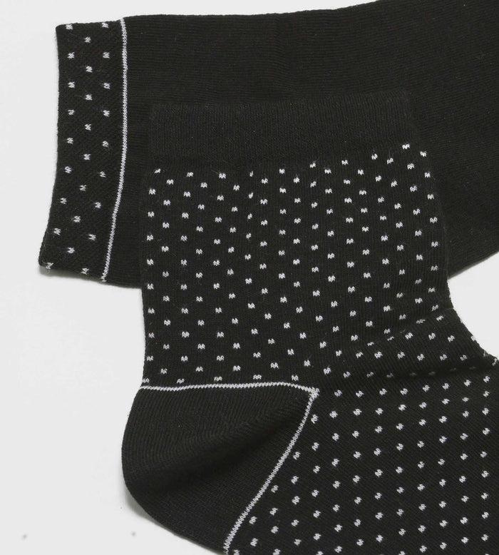 Dim Lot De 2 Paires De Chaussettes Femme En Coton Bio à Pois Noir Dim Good