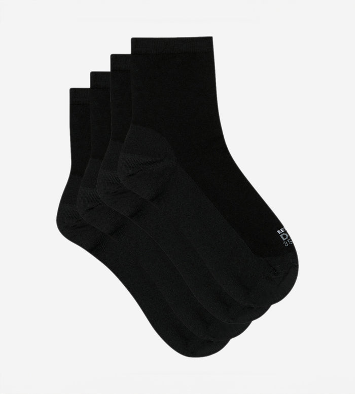 Dim Lot De 2 Paires De Chaussettes Femme Tissu Renforcé Noir Ultra Resist