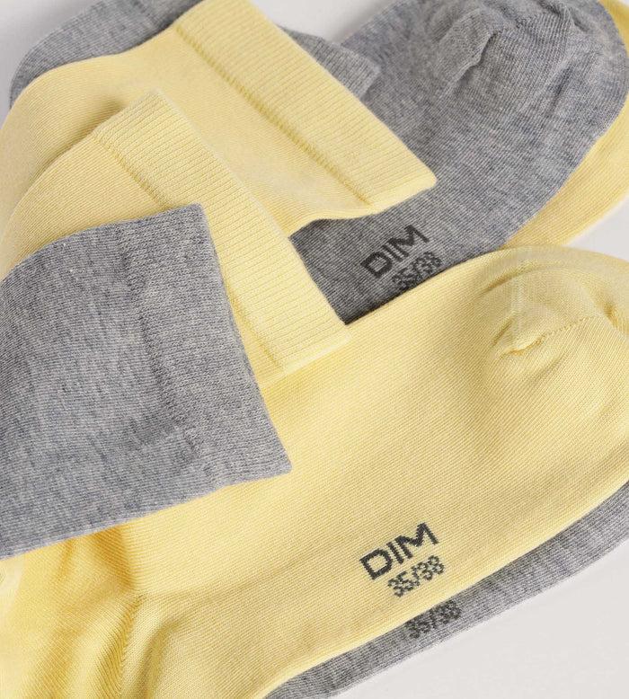 Dim Lot De 2 Paires De Mi-chaussettes Femme En Coton Banane Dim