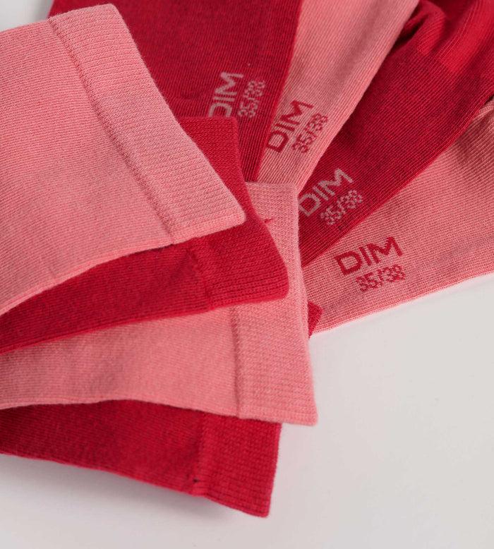 Dim Lot De 2 Paires De Mi-chaussettes Femme En Coton Rose Dim