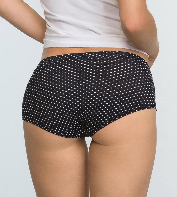Dim Lot De 2 Shortys Femme Noir Pois Et Noir Pour Femme Body Mouv