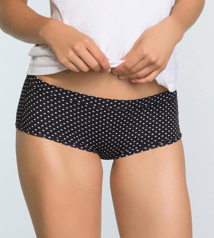 Dim Lot De 2 Shortys Femme Noir Pois Et Noir Pour Femme Body Mouv