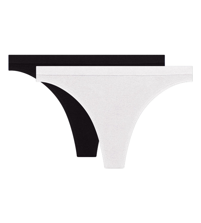 Dim Lot De 2 Strings Microfibre Sans Coutures Noir Et Blanc Les Pockets EcoDim