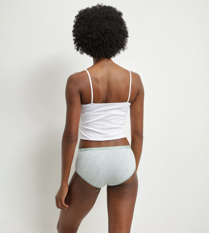 Dim Lot De 3 Boxers En Coton Stretch à Motif Animal Vert D'Eau Les Pockets