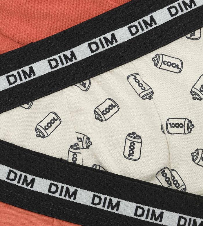 Dim Lot De 3 Boxers Garçon à Motifs Soda Orange Dim Coton Stretch