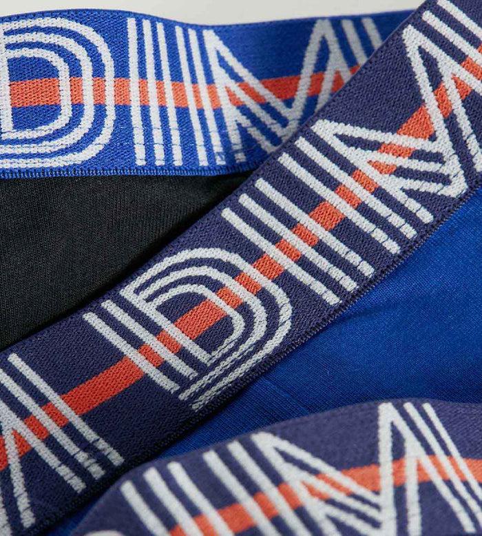 Dim Lot De 3 Boxers Garçon Coton Stretch Ceinture Contrastée Bleu EcoDim