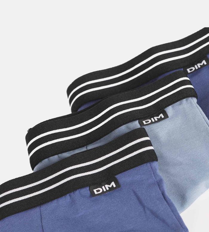 Dim Lot De 3 Boxers Garçon En Coton Stretch Bleu Ecodim