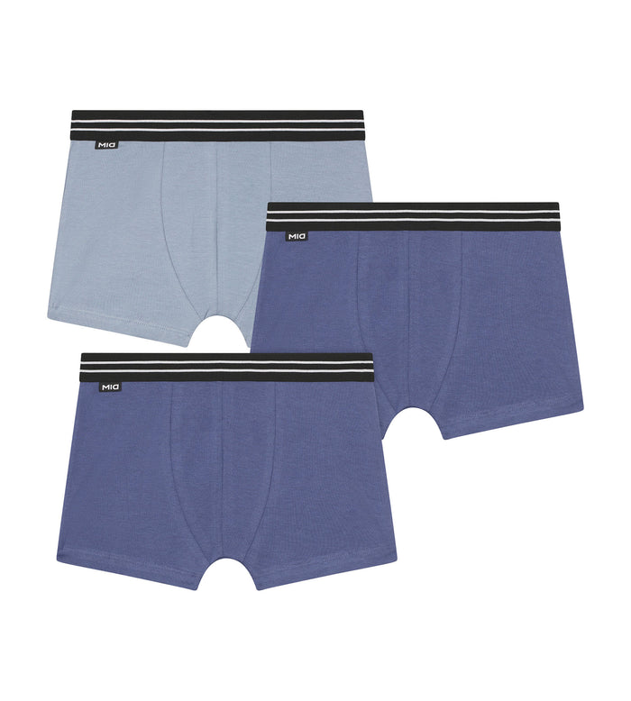 dim Lot de 3 boxers garçon en coton stretch Bleu Ecodim