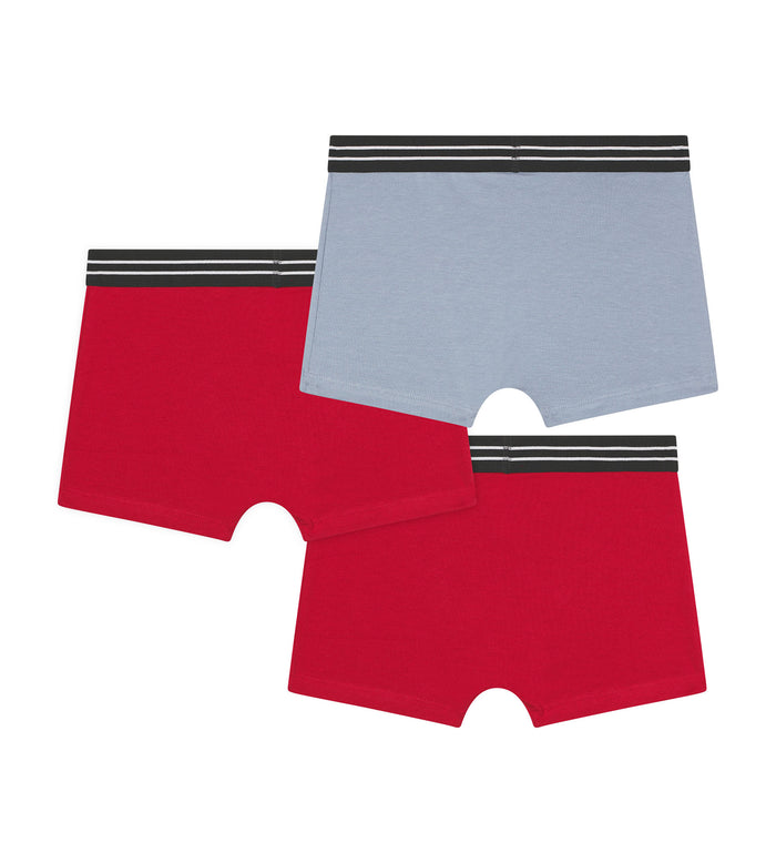 Dim Lot De 3 Boxers Garçon En Coton Stretch Rouge Bleu Ecodim