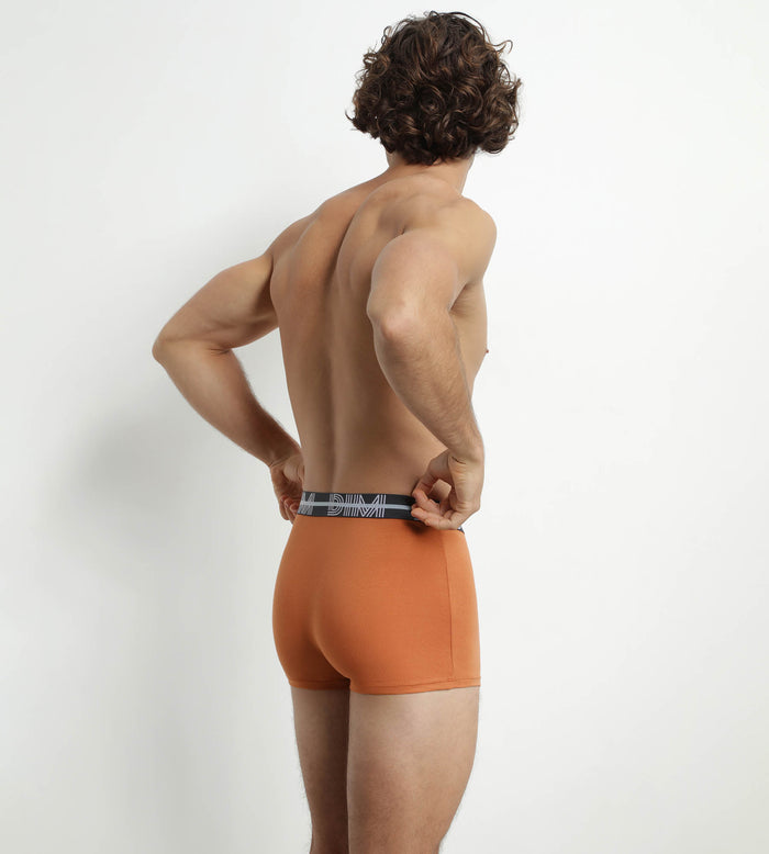 Dim Lot De 3 Boxers Homme à Ceinture 3D Gris Bleu Orange Dim Powerful