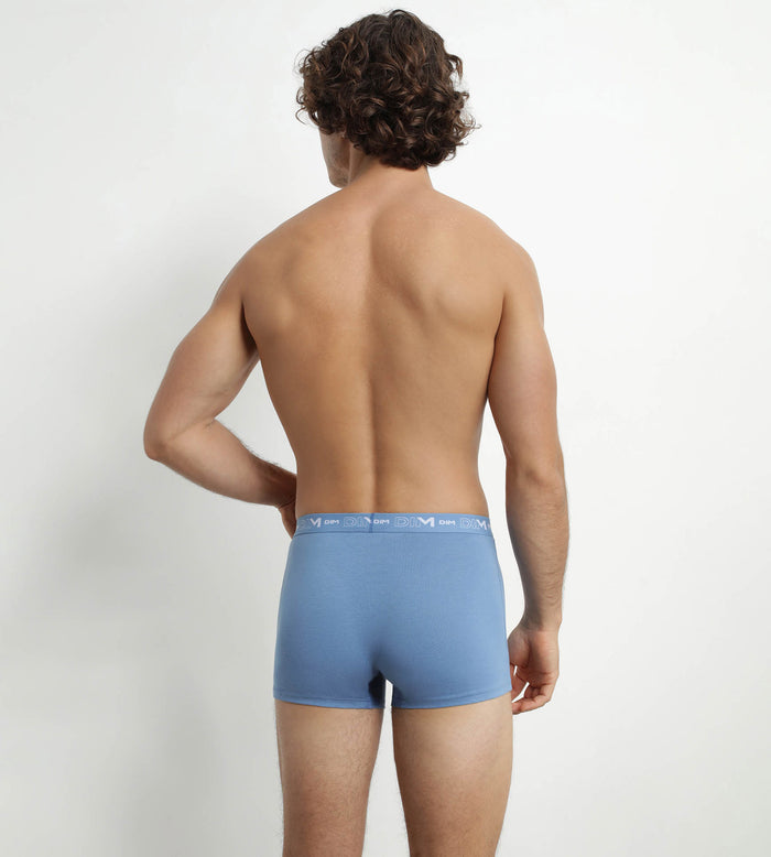 Dim Lot De 3 Boxers Homme Bleu Riviera Denim Noir Dim Coton Stretch