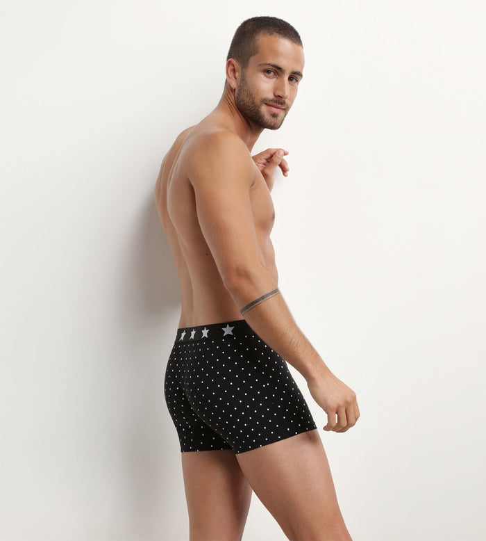 Dim Lot De 3 Boxers Homme Coton Stretch à Imprimés Pois Rayures Dim Vibes