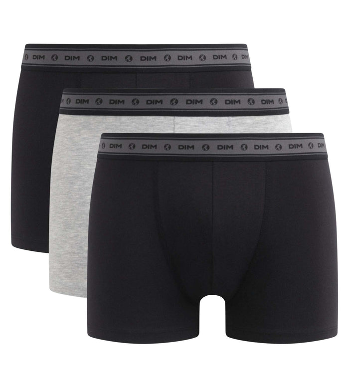 Dim Lot De 3 Boxers Homme En Coton Bio Noir Gris Dim Good