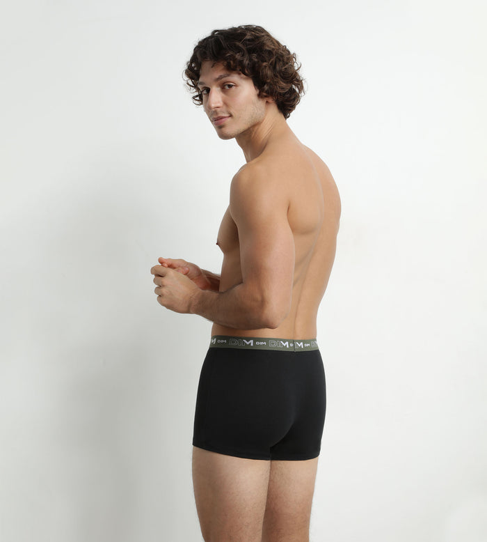 Dim Lot De 3 Boxers Homme En Coton Bleu Orange Dim Coton Stretch