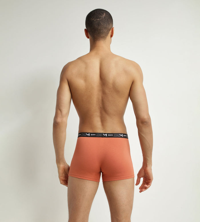 Dim Lot De 3 Boxers Homme Marron Bleu Rouge Dim Coton Stretch
