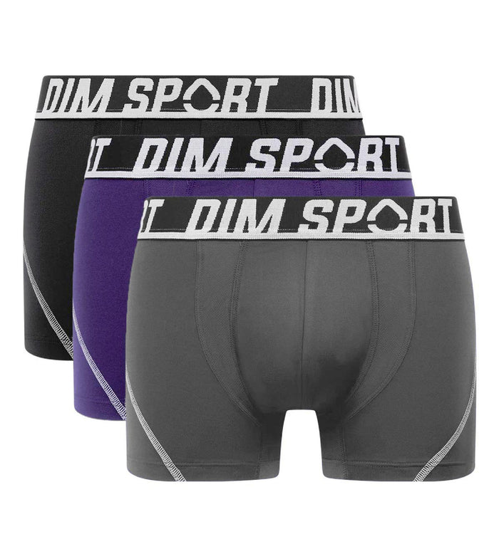 Dim Lot De 3 Boxers Homme Microfibre Thermorégulateur Violet Dim Sport