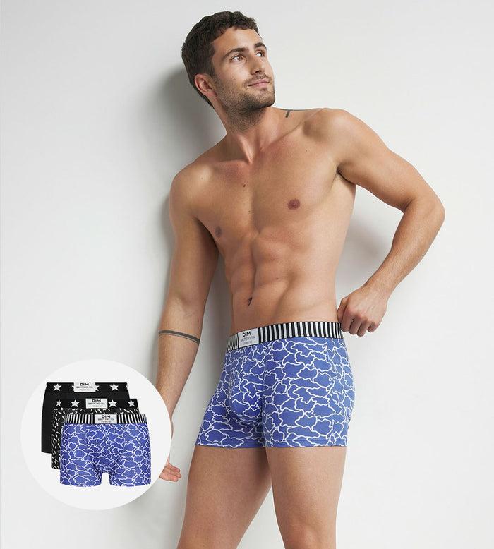 dim Lot de 3 boxers homme motifs Nuages Bleu Noir Dim Vibes