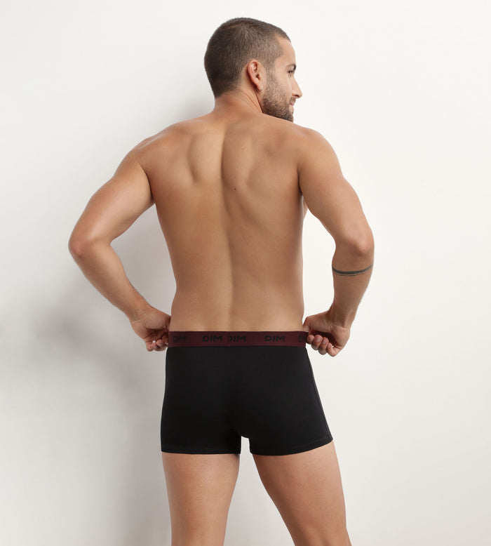 Dim Lot De 3 Boxers Homme Noir Ceinture Colorée Raisin Mix & Colors