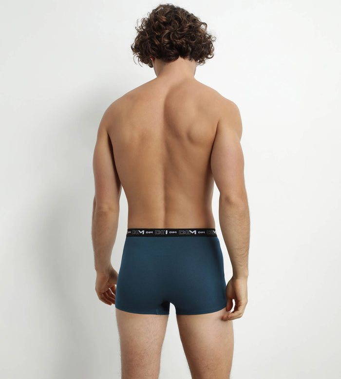 Dim Lot De 3 Boxers Homme Noir Vert Bleu Dim Coton Stretch