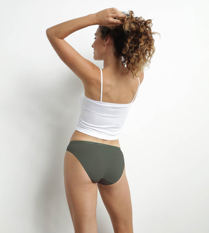 Dim Lot De 3 Culottes Coton Stretch Bleu Rouge Vert Les Pockets Ecodim