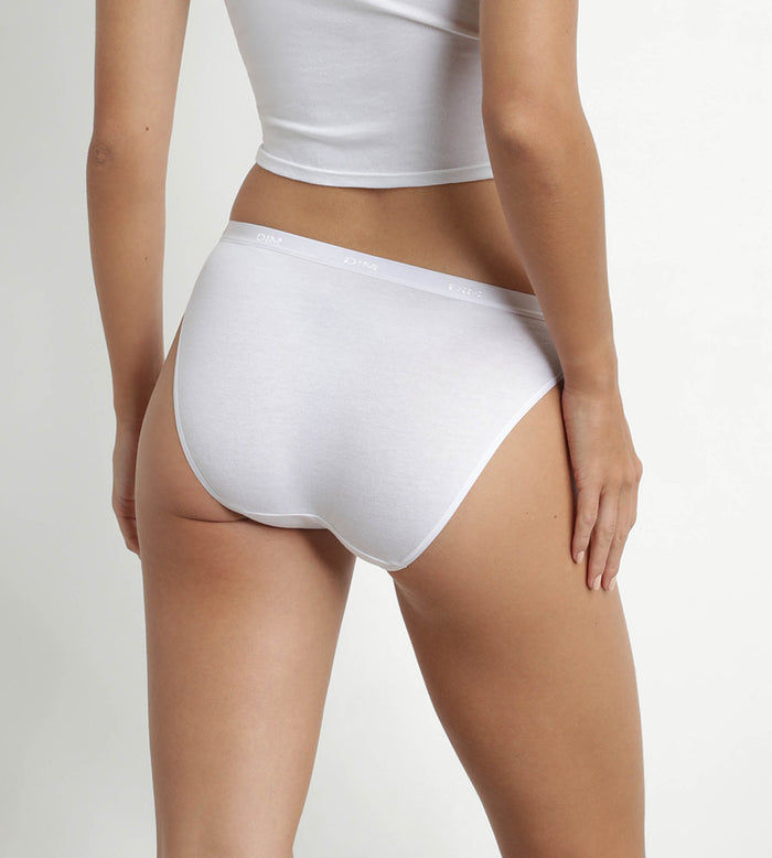 Dim Lot De 3 Culottes Coton Stretch Gris Rose Blanc Les Pockets Ecodim