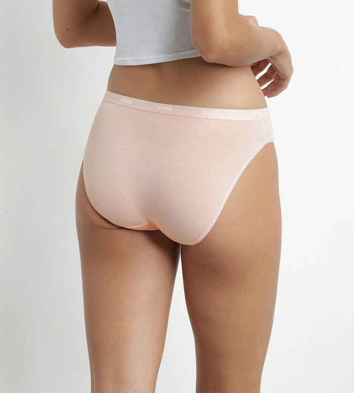 Dim Lot De 3 Culottes Coton Stretch Jaune Nude Marron Les Pockets Ecodim